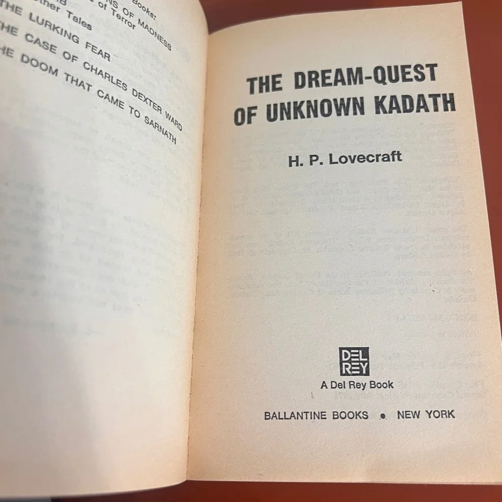 HP Lovecraft The Dream-Quest of Unknown Kadath Del Rey Paperback 1983 Whelan Art